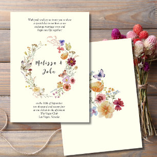 Tan Rustic Boho Wildflower Wedding Invitation