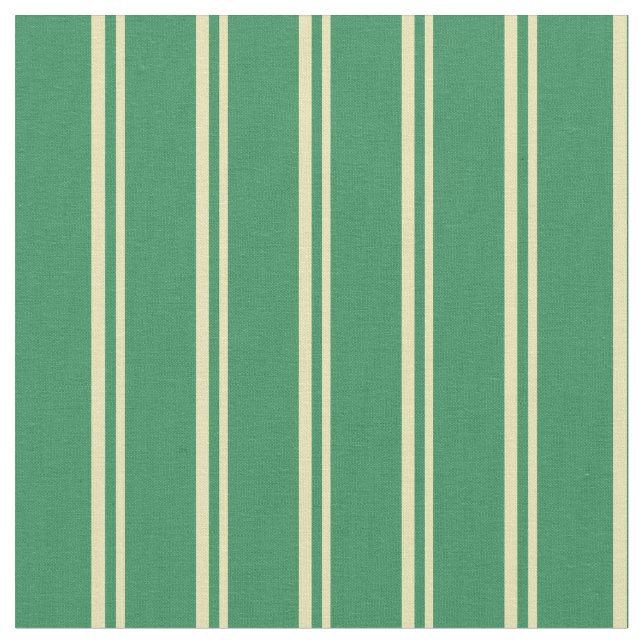 Tan & Sea Green Coloured Lines Fabric (Close Up)