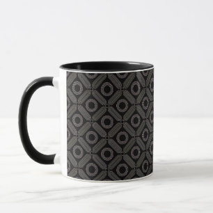 Tan Shapes on Black Mug