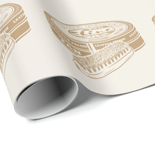 Tan shoepolish tin pop art wrapping paper (Roll Corner)
