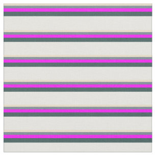 Tan, Slate Grey, Fuchsia, Dark Slate Grey & White Fabric