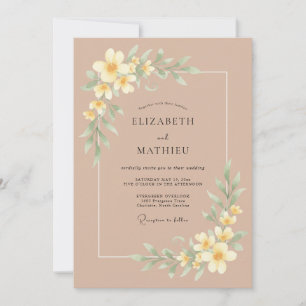 Tan Sophisticated Spring Wedding Invitation