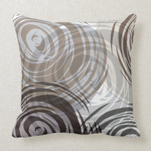 TAN SPIRAL DESIGN Retro Throw Pillow