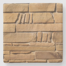 Tan Stone Textured Wall, Square coaster