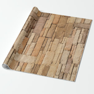 Tan Stone Wall Wrapping Paper