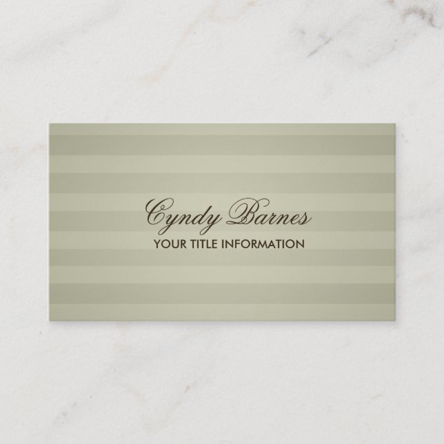 Tan Stripe Business Card (Front)