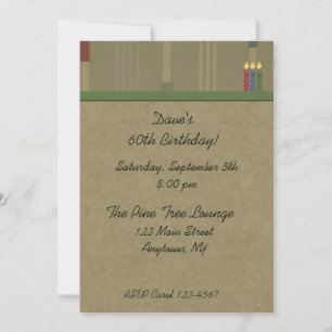Tan Stripe Masculine Birthday Invitation