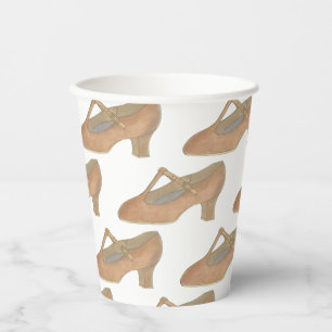 Tan T-Strap Character Shoe Dance Musical Theatre Paper Cups