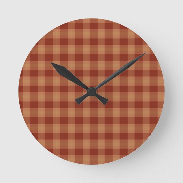 Tan Tartan Wall Clock (Front)