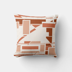 Tan Terracotta Beige Geometric Southwest Art Look Cushion