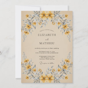 Tan Vintage Woodland Wedding Invitation
