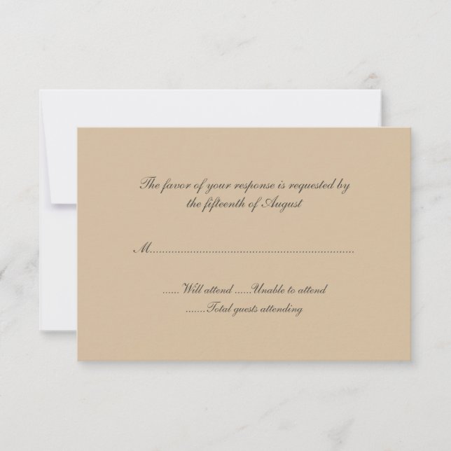 Tan Wedding Response Card (Front)