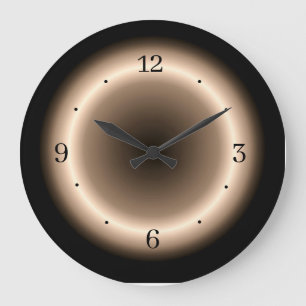 Tan with Bright Halo Effect in Cream Large Clock