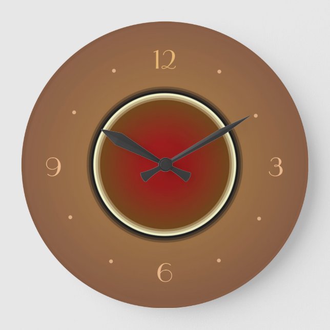 Tan with Red Centre>Simplistic Wall Clocks (Front)