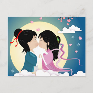 Tanabata Cowherd and Weaver Girl Postcard