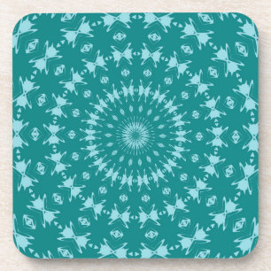 Tanager Turquoise and Teal Blue Abstract Pattern M Coaster