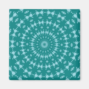 Tanager Turquoise and Teal Blue Abstract Pattern M Magnet