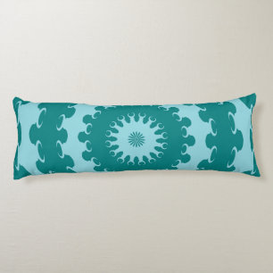 Tanager Turquoise and Teal Blue Crescent Moon Kale Body Cushion