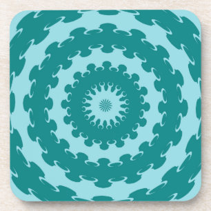 Tanager Turquoise and Teal Blue Crescent Moon Kale Coaster