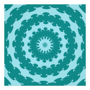 Tanager Turquoise and Teal Blue Crescent Moon Kale Photo Print