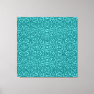 Tanager Turquoise and Teal Blue Repeat Pattern Canvas Print