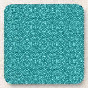 Tanager Turquoise and Teal Blue Repeat Pattern Coaster