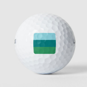 Tanager Turquoise, Teal Blue and Kelly Green Horiz Golf Balls