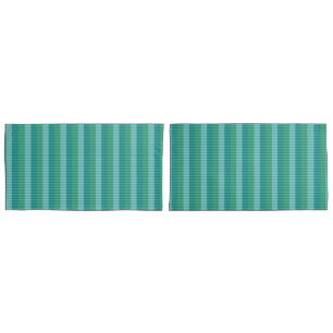 Tanager Turquoise, Teal Blue and Kelly Green Repea Pillowcase