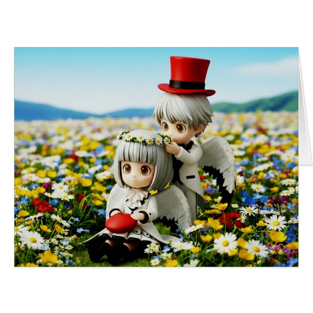 Tancho Couple Friendly Card (Front Horizontal)