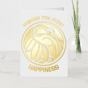 Tancho Japanese Crane Foil Greeting Card