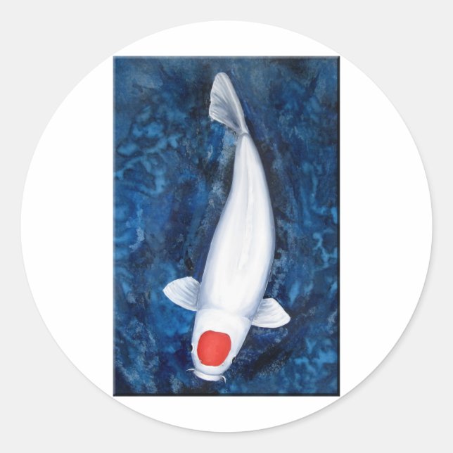 Tancho Koi Classic Round Sticker (Front)