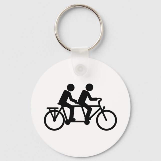 Tandem Bicycle bike Key Ring (Front)