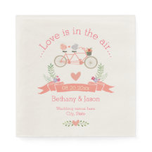 Tandem Bicycle, Birds and Banner Wedding