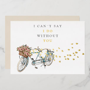 tandem bicycle bridesmaid proposal gold
