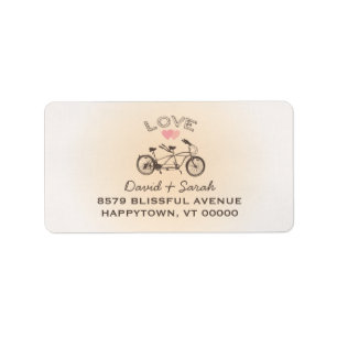 Tandem Bicycle Love Label