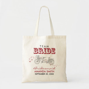 Tandem Bicycle Personalised Wedding Party Tote Bag