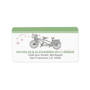 Tandem Bicycle Return Address Labels (mint)