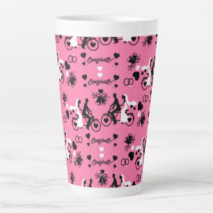 Tandem Bicycle Romantic Wedding And Engagement Latte Mug
