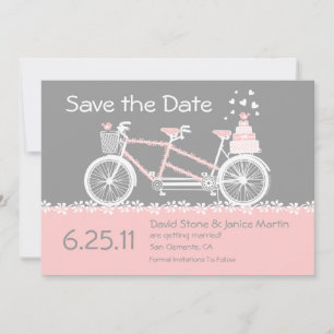 Tandem Bicycle Save The Date Announcement