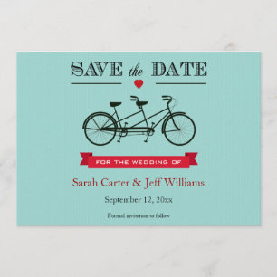 Tandem Bicycle Save the Date Cards