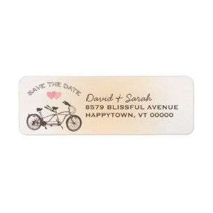Tandem Bicycle Save The Date Label Return Address Label