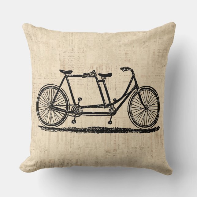 Tandem Bicycle Two Person Bicycle Antique Bike Cushion (Front)