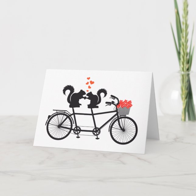 tandem bicycle with squirrels card (Front)