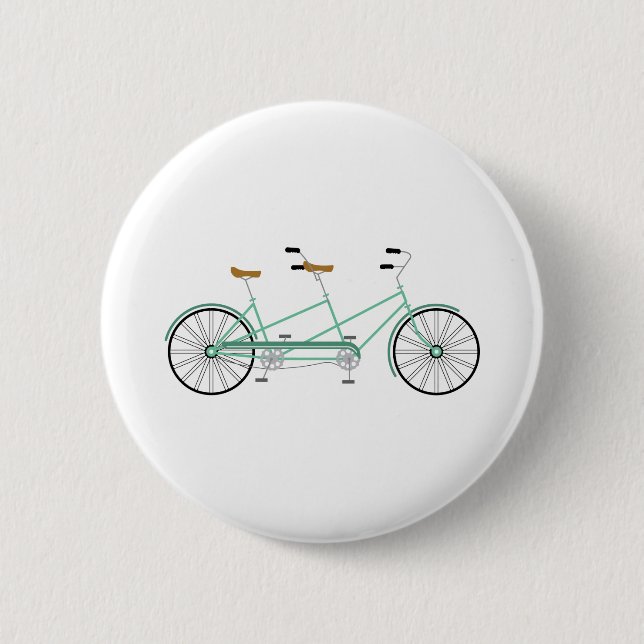 Tandem Bike 6 Cm Round Badge (Front)