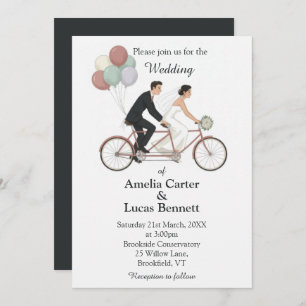 Tandem Bike Wedding Invitation