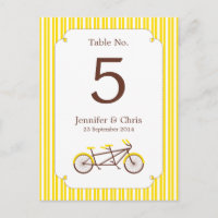 Tandem Bike (Yellow Stripes) Table Number