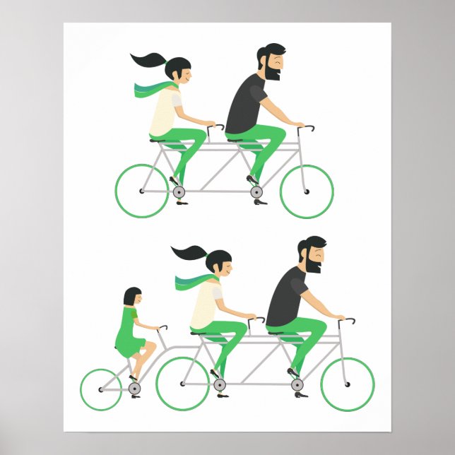 Tandem Cyclists Poster (Front)
