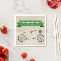 Tandem Green Bicycle Wedding Engagement Party
