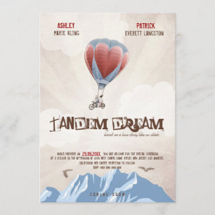 Tandem Love Dream Wedding Invite (Movie Style)