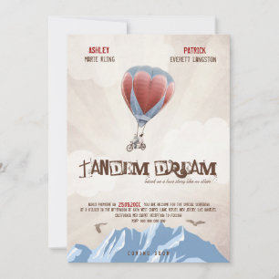 Tandem Love Dream Wedding Invite (Movie Style)